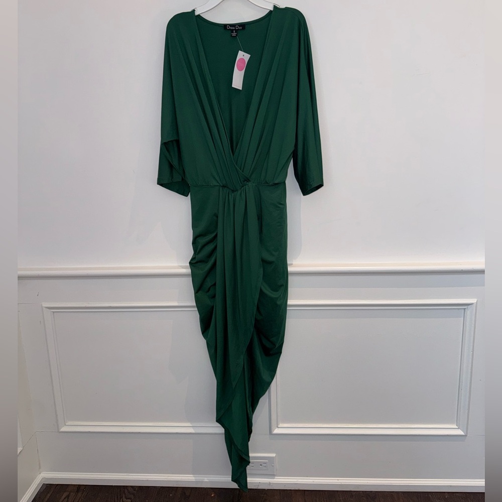 Elegant Asymmetrical Green Dress